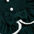 thumbnail image 6 of MEZZALL Infants Girls Long Sleeve Dresses Bowknot Ruffles Princess Dress Clothes Breathable Sundress, Green, 18-24 Months, 6 of 7