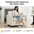 thumbnail image 6 of VEPXXP 40.9" Oversized Chenille Modular Accent Chair, Deep Seat Comfy Sofa with Pillow, Living Room Reading Chair for Home Office Apartment, Beige, 6 of 12