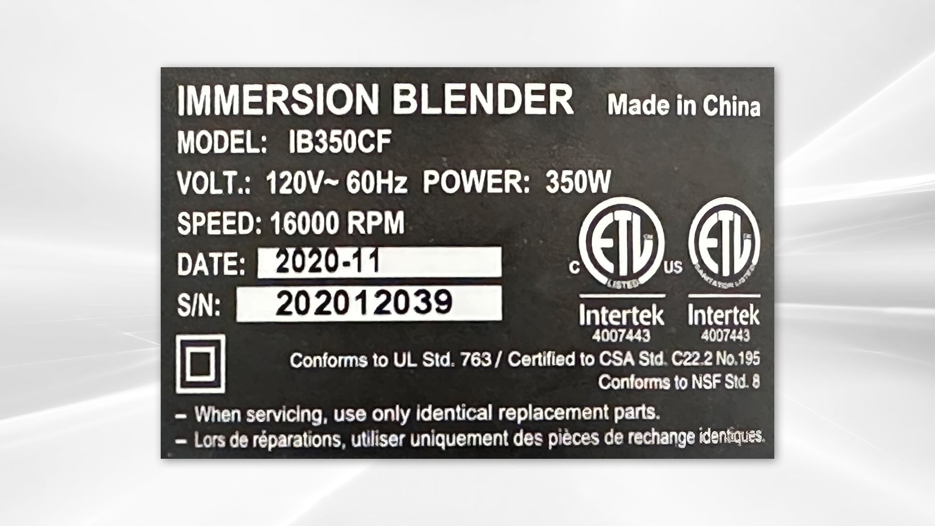 EKS Commercial Immersion Blender Heavy Duty Hand Mixer 350W