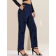 thumbnail image 2 of Pantalón Allegra K estrella de fiesta brillante elástico Pierna ancha cintura alta mujer Azul S, 2 of 6