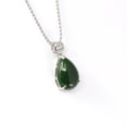 thumbnail image 5 of Baikallaâ„¢ "Teardrop" Sterling Silver Real Green Jade Classic Pendant Necklace, 5 of 8