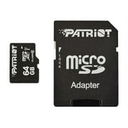 Patriot LX Series Signature Flash - Flash memory card (microSDXC to SD adapter included) - 64 GB - Class 10 - microSDXC UHS-I