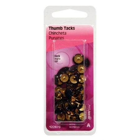HILLMAN Anchor Wire 0.375 in. L Black Steel Thumb Tacks 40 pk
