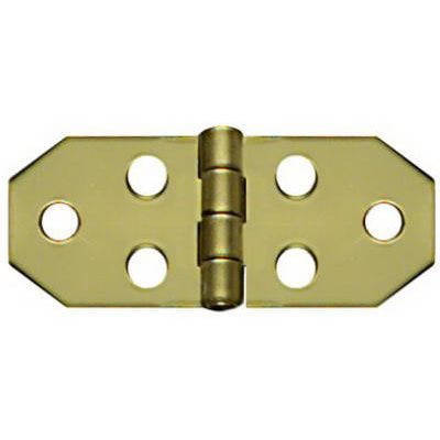 2 piece Brass Plated Hinge 8" long X .75" wide with holes 