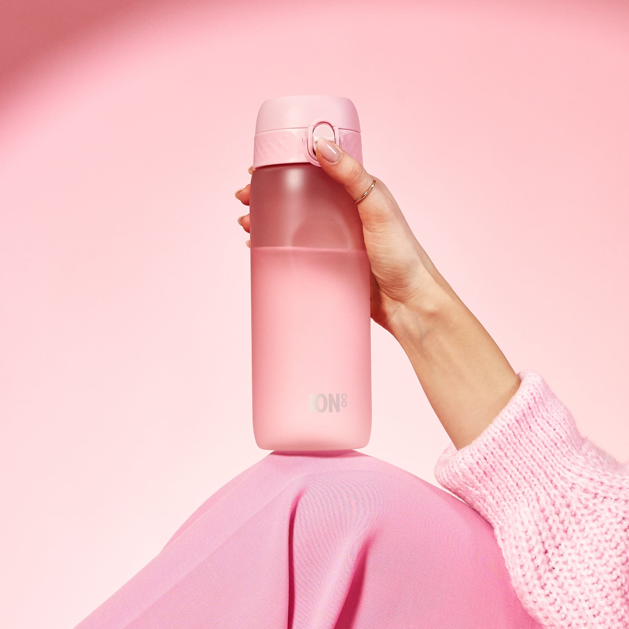ION8 Leak Proof Flip-Top Sports Water Bottle, BPA Free, Dishwasher-Safe, Rose Pink, 750ml (24oz)