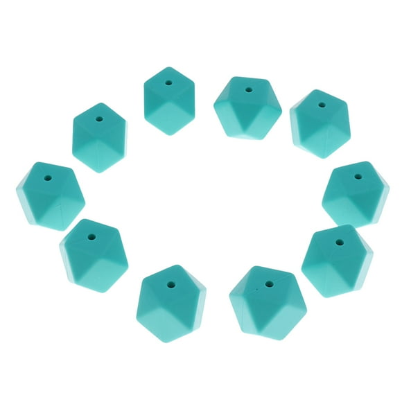 DIY Mordedor de Bebé Juguetes de Silicona de Enfermería Espaciadoras Espaciadoras Hexagonales para Collar Joye Verde