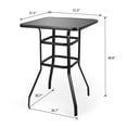thumbnail image 3 of Sour Citrus Outdoor Bar Table 31.5" Square Bar Height Patio Table with Tempered Glass Top for Garden, Lawn, Poolside, Backyard, Deck, Black, 3 of 5