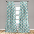 thumbnail image 5 of Ambesonne Floral Curtains, Dotted Art Rose Flowers Art, Pair of 28"x84", Multicolor, 5 of 5