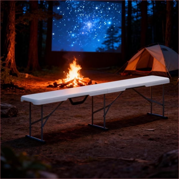 Outdoor Folding Benches | 2 Pack 6ft Portable Foldable for Camping Sports Picnics | HDPE | Metal