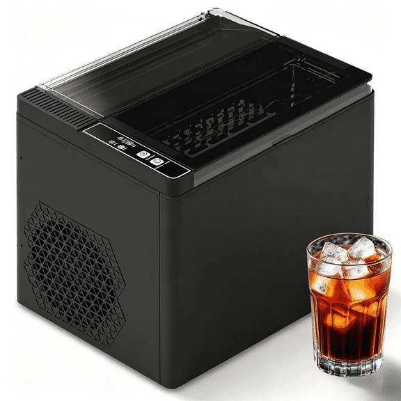 Bullet Ice Maker Machine Countertop, Makes 9 Bullet-Shaped Ice Cubes in 6 Mins 26 Lbs Daily Output 1.6L Water Tank Self-Cleaning Ultra-Quiet Portable Ice Maker for Home Kitchen Office RV Bar
