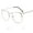 Silver, variant on Vintage Harajuku Style Unisex Metal Half Frame Glasses with Gold Rims for a Unique, Personalized Look