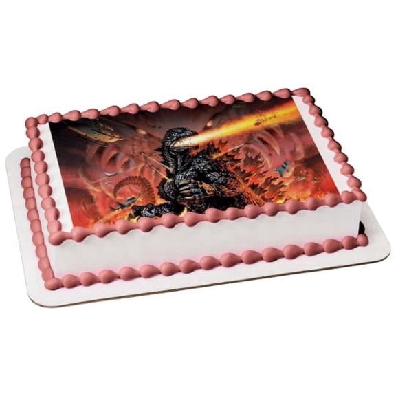 Godzilla Breathing Fire Edible Image Cake Topper, By TNCT
