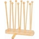 thumbnail image 1 of Escurridor de bolsas de plástico, soporte reutilizable para bolsas y vasos con 10 varillas, escurridor de madera de pino, 1 of 6