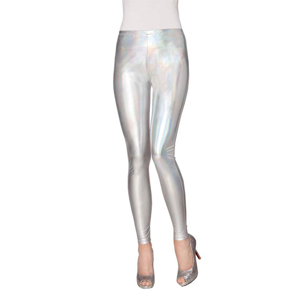 metallic stretch pants