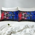 thumbnail image 4 of Erosebridal Black Dirt Bike Bed Sheets Set Queen Size,Geometric Plaid Bedding Sets Queen Size,Extreme Sports Bed Sheets Queen,Microfiber Buffalo Room Decor,4-Piece, 4 of 7