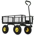 thumbnail image 2 of Sunvasagoo 900lbs Steel Garden Cart, Heavy Duty Utility Wagon with Removable Sides, 180° Rotating Anti-Slip Handle,10in All Terrain Wheels, 2 of 14