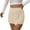 Beige, variant on Women's Knit Mini Skorts - Mid-Rise Stretch Bodycon Skirt with Front Slit & Built-in Shorts