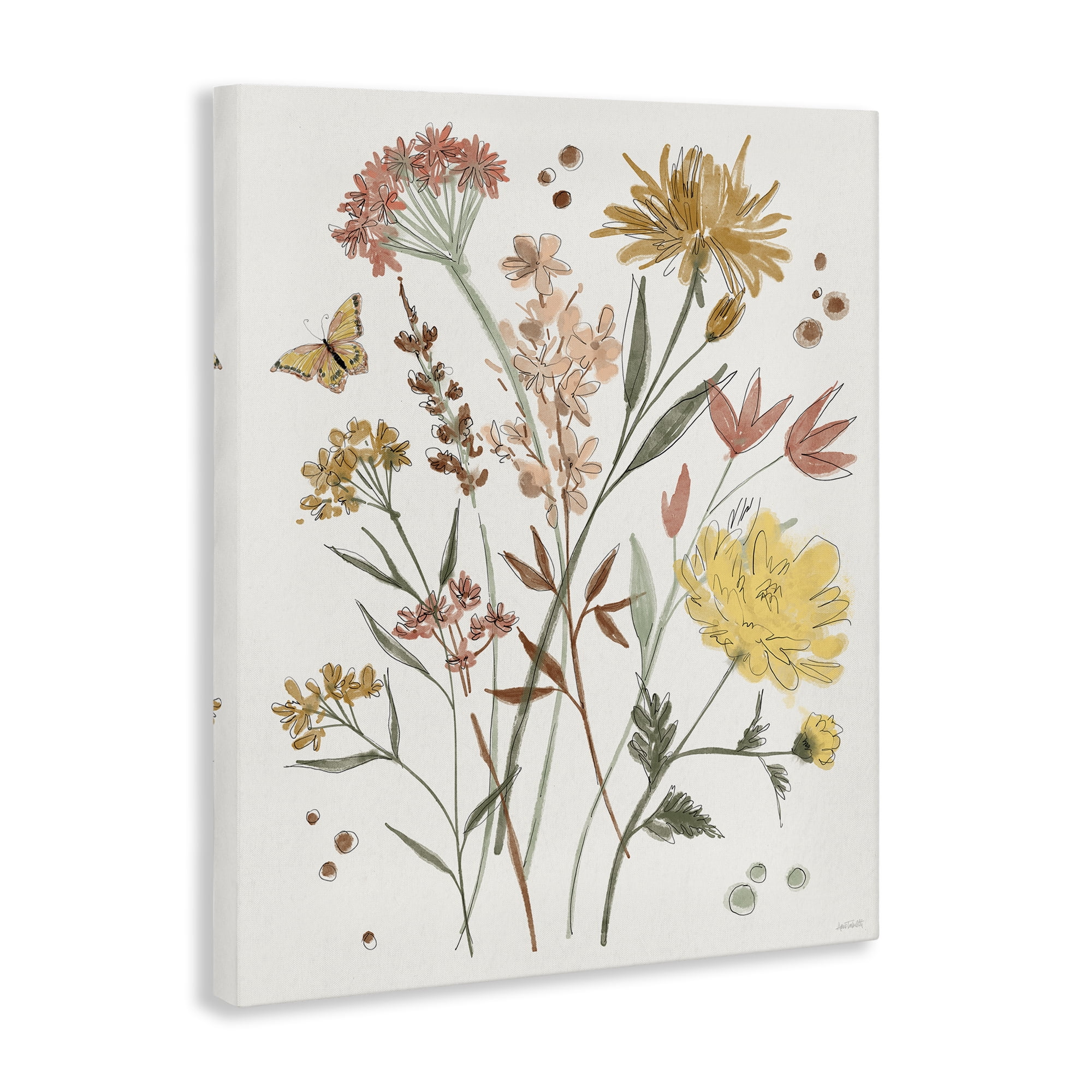 Stupell Industries Full Bloom Wildflowers Plants & Flowers Painting Wrapped Canvas Art Print Wall Art, 16 x 20