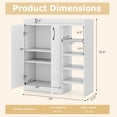 thumbnail image 3 of Costway Shoe Cabinet with 2 Doors, Shoe Storage Organizer with 2 Adjustable Inner Shelves, 3 of 10