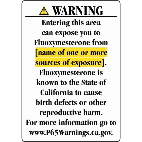Portrait California Prop 65 Chemical Exposure Area Warning Sign (DC) 8x12 Inch Metal Sign Safety, Warning, or Notice Wall Decor