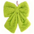 thumbnail image 1 of Amzcrzy Decoración navideña,Árbol de Navidad,Luces navideñas Lazo de tela verde brillante y caprichoso, grande y suave, para decoración navideña, de 35 cm (14 pulgadas), ideal para la entrada de la s, 1 of 6