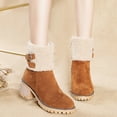 thumbnail image 2 of Women's Mid-Calf Boots Autumn and Winter Warm Boots Thick Heel Round Head Buckle Stylish Large Footwear, 2 of 5
