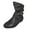 Black, variant on Women's Ankle Booties Fashion Mid Calf Flat Heel Side Zipper Boots for Everyday Wear
