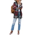 thumbnail image 4 of Bohemian Print Women Loose Casual Sweater Cardigan Coat, 4 of 5