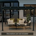 thumbnail image 5 of Costway 10x12ft Outdoor Aluminum Retractable Pergola Canopy Shelter Grape Trellis Gray, 5 of 12