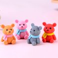 thumbnail image 1 of Excellent Detail Bear Figurine - Micro Landscape PVC, Adding Vitality, Yarn Bear Ornament, Desktop Decoration, Collectibles, 1 of 8