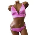 thumbnail image 2 of Victoria's Secret Swim 2 Piece Set V-Hardware Bralette Bikini Top/Cheeky Bottom Berry Pink S/S NWT, 2 of 4