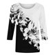 thumbnail image 3 of Mujeres 3/4 Manga Tops Y Blusas Impresión Cuello Redondo Suéter, Moda Casual Top para la Primavera Y el Verano, 3 of 5