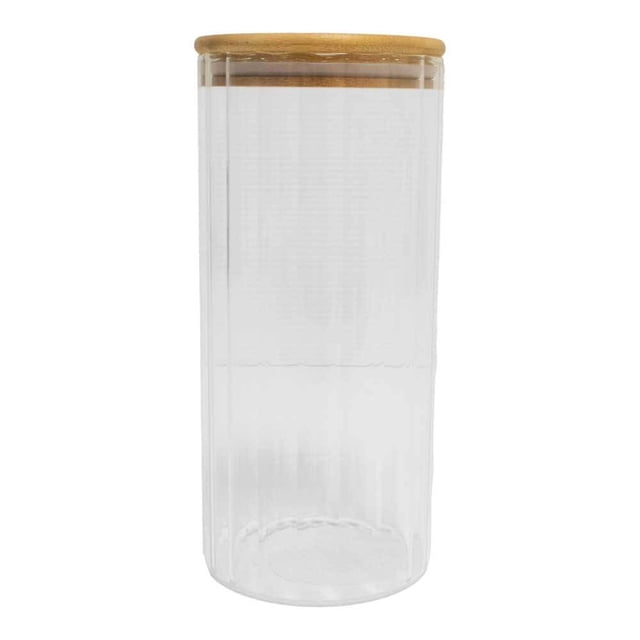 Recipiente Home Trends de Vidrio con Tapa de Bambú 1.3 Litros