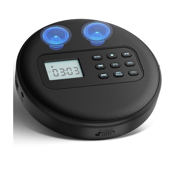 Portable CD Player MP3 Music Disc Player with Dual Speakers Compact Design for Travel and Study