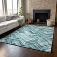 thumbnail image 6 of Addison Rugs Mayfield Washable Transitional Modern Teal Rectangle Rug, 2'6" x 3'10", 6 of 6