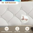 thumbnail image 6 of Queen Bed Frame with 4 Drawers & Storage Headboard, Velvet Upholstered Bed Bed Frame Queen with Charging Station and LED Light,Metal Slats, No Box Spring Needed,Creamy White, 6 of 8