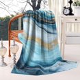 thumbnail image 2 of Blue Marble Gold Wave Pattern Blanket,Comfortable Soft Flannel Throw Blanket,All Season,Warm Lightweight Blankets for Sofa Bed Couch Living Room Chair,40"x50", 2 of 4