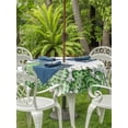 thumbnail image 2 of St. Patrick's Outdoor Tablecloth - 54 Inch Round Dining Table Cover, Lucky Shamrock Green Eucalyptus Floral Plants Waterproof Outdoor Table Cloth with Umbrella Hole & Zipper for Picnic/Patio/Party, 2 of 7