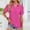 Hot Pink, variant on Aobny Eyelet Womens Plus Size Blouses Polo Tops Short Sleeve Green Pullover Collared Christmas Shirts for Women,L
