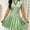Green, variant on ZOELNIC Women's Summer Polo Dress Striped V-Neck Mini Dress, Casual Short Sleeve T-Shirt Dress, Flowy A-Line Swing Dress for Casual Wear, S