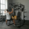 thumbnail image 2 of All In One Workout Machine Luku Smith Machine, 2200 LBS Squat Rack For With Dual Pulley System Multifunctional Power Rack Power Cage Strength Training Attachments Home Gym 2 of 10