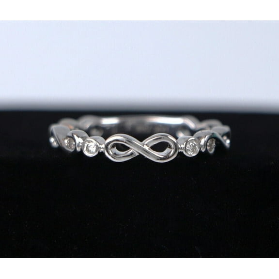 1 Ct Round Cut Simulated Diamond Women's Infinity Shape Ring 14k White Gold Plated