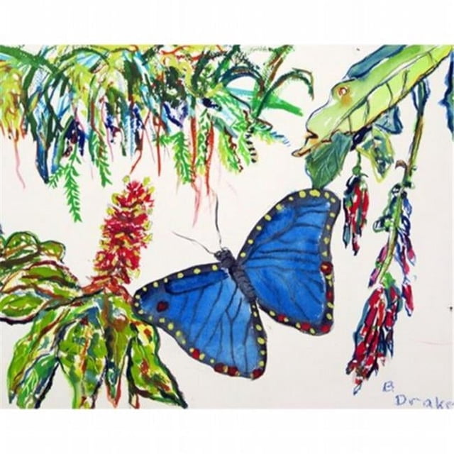 Betsy Drake PM450 Morpho & Flowers Set de 4 Tapis de Table