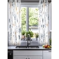 thumbnail image 2 of Blue Yellow Spring Floral Sheer Curtains 54 Inch Length 2 Panels Set for Living Room/Bedroom, Watercolor Botanical Flowers Kitchen Curtains Grommet Semi-Sheer Curtains Window Treatments 42"x54"x2, 2 of 7