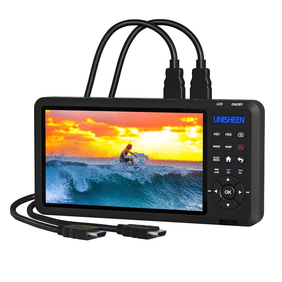 Caja de captura de vídeo UNISHEEN 4K60 con pantalla HDMI x2 de 7 pulgadas