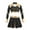 Black, variant on TiaoBug Girls Long Sleeve Crop Top with Skirt Outfits Cheer Leader Children Party Dress Up Costume Red 8