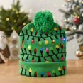 thumbnail image 1 of Gorro de Navidad con luz LED, gorro de punto Unisex, gorro de invierno para vacaciones, 1 of 4