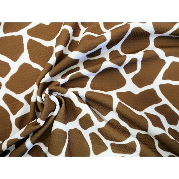 Payless Fabric 60" Polyester Spandex Giraffe Sewing & Craft Fabric 10 yd By The Yard, Brown/White