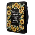 thumbnail image 3 of HELLHERO Yellow Sunflower Print Bible Protector with Book Holder Multi Functional Bible Cover for Church, PU Leather Church Bible Bag for Bible Study, 3 of 12