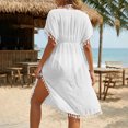 thumbnail image 5 of Women Swimsuit Cover up Sheer Deep V Neck Beach Tunic Dresses Summer Beachwear Vacation Swimwear Coverups, 5 of 5